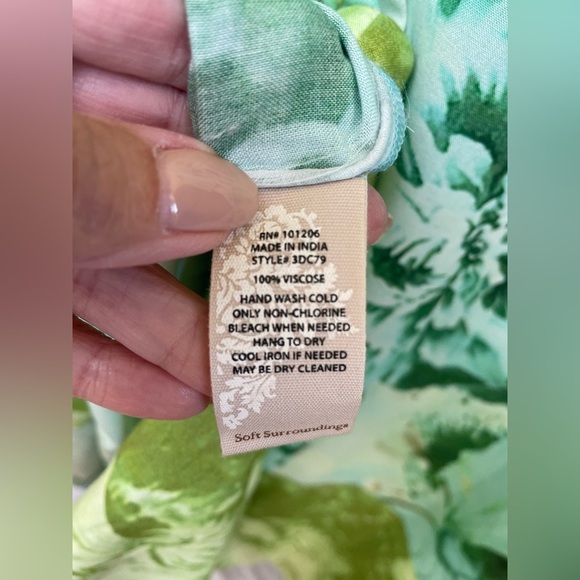Soft Surroundings Tropical Green Havana Maxi Dress Size petite small - Picture 8 of 8